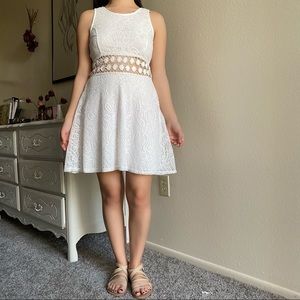 White Lace Midriff Dress 🌼
